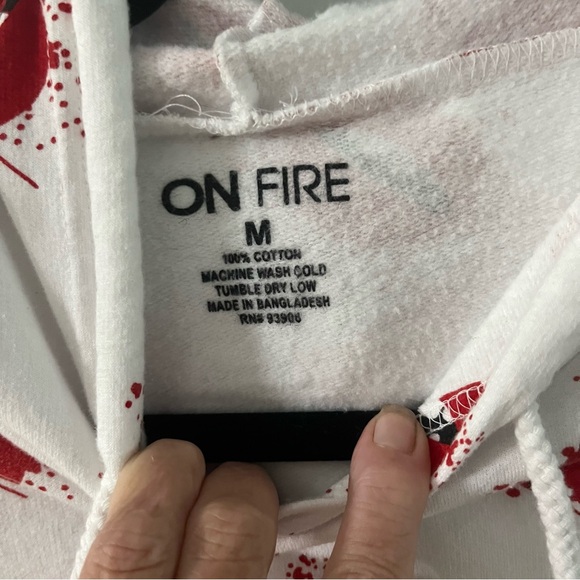 On Fire Rolling Stone Hoodie- Size Medium - Picture 5 of 9